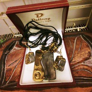 Metallic Choker and Earrings set